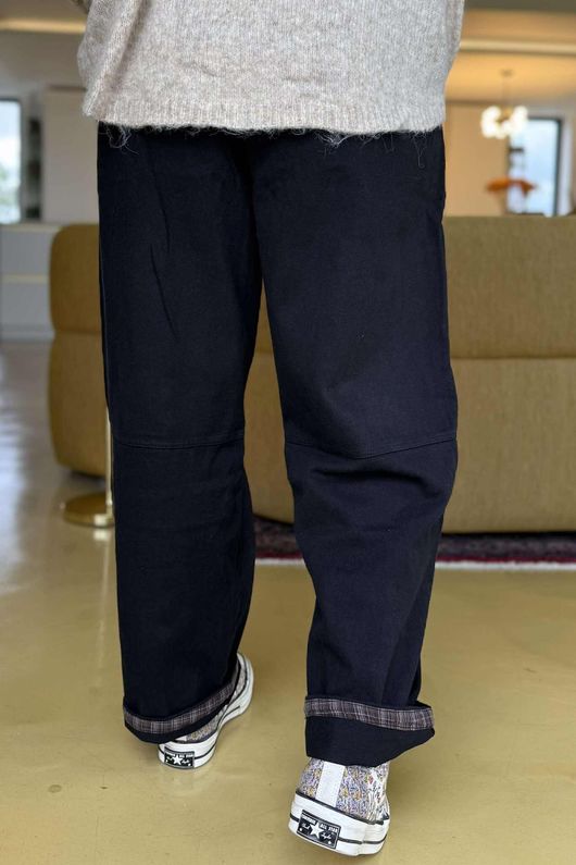 Mercer Soft Twill Barrel Leg Pant Black 